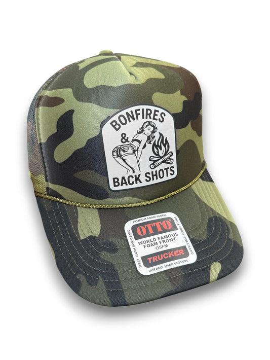 Bonfires & Back Shots Trucker Hat