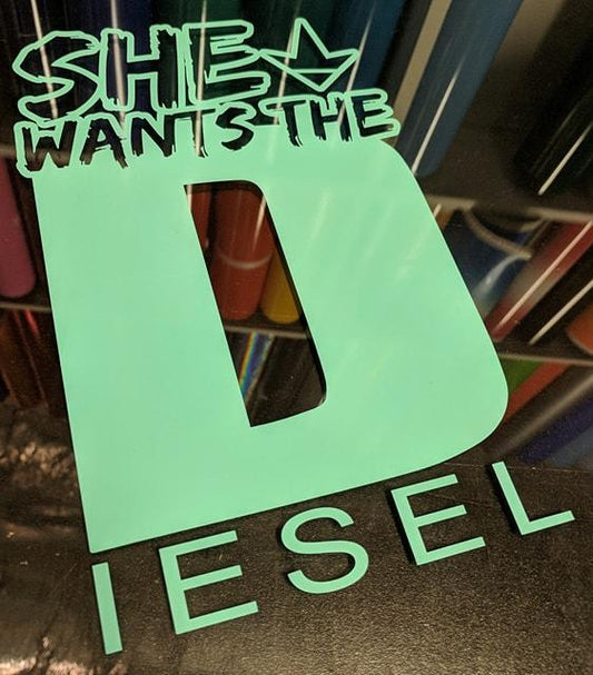 She Wants the Diesel Tiffany Blue Decal